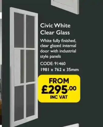 Toolstation Civic white clear glass offer