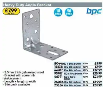 Toolstation Heavy duty angle bracket bpc offer
