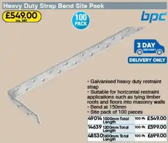 Toolstation Heavy duty strap bend site pack bpc offer
