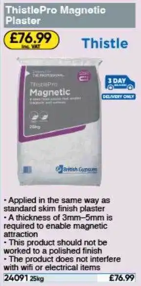 Toolstation Thistlepro magnetic plaster offer