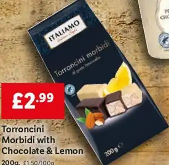 Lidl Italiamo Torroncini Morbidi with Chocolate & Lemon 200g offer