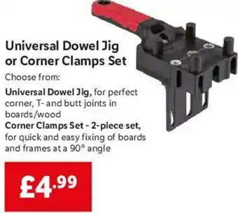 Lidl Universal Dowel Jig or Corner Clamps Set offer