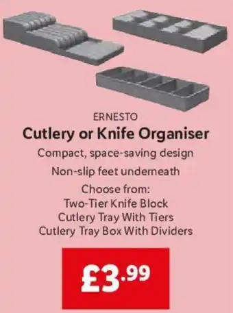 Lidl Ernesto Cutlery or Knife Organiser offer