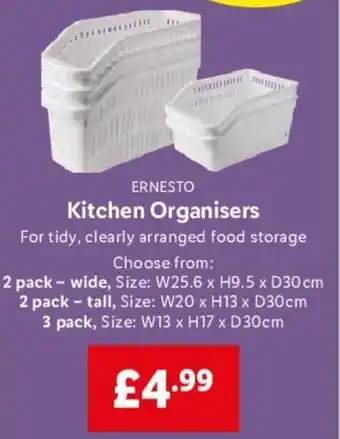 Lidl Ernesto Kitchen Organisers offer