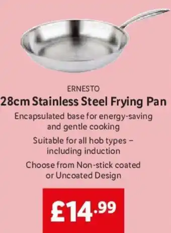 Lidl Ernesto 28cm Stainless Steel Frying Pan offer