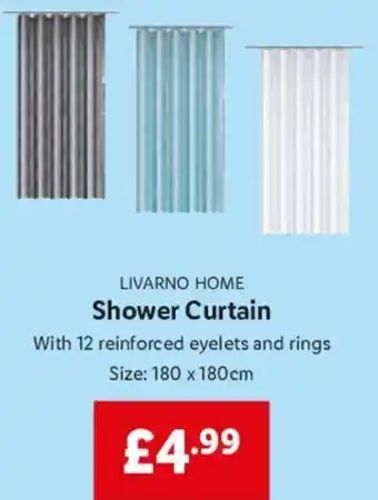 Lidl Livarno Home shower Curtain 180 x 180cm offer