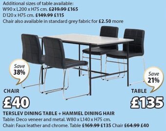 JYSK Terslev Dining Table + Hammel Dining Hair offer