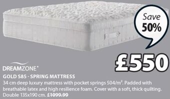 JYSK Gold S85 - Spring Mattress offer