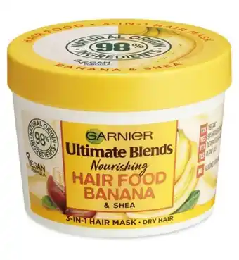 Boots Garnier ultimate blends hair food banana 3-in-1 dry hair mask treatment 390ml offer