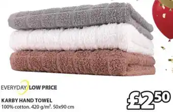 JYSK Karby Hand Towel 100% Cotton. 420 g/m. 50x90 Cm offer
