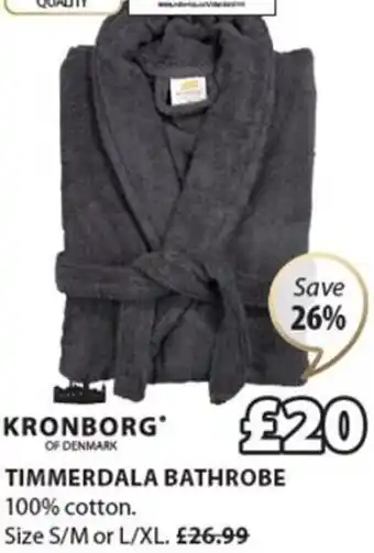 Timmerdala Bathrobe 100% Cotton. Size S/M or L/XL.