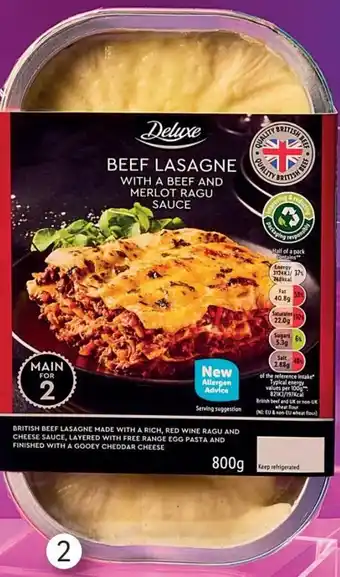 Lidl Deluxe Beef Lasagne 800g offer