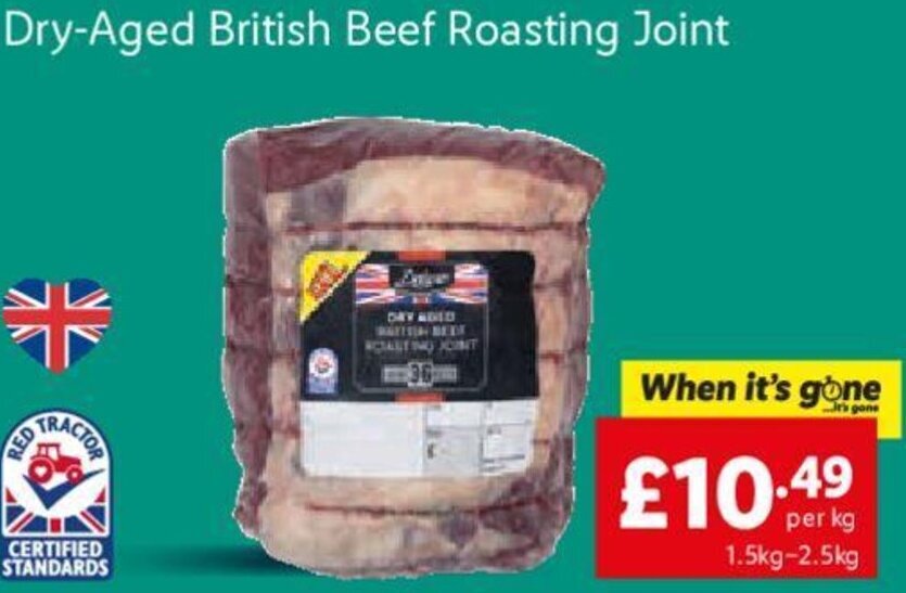DryAged British Beef Roasting Joint 1.5Kg2.5Kg offer at Lidl