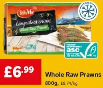Lidl Whole Raw Prawns 800g offer