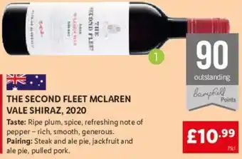 Lidl The Second Fleet Mclaren Vale Shiraz, 2020 75cl offer