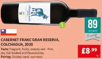 Lidl Cabernet Franc Gran Reserva, Colchagua, 2020 75cl. offer