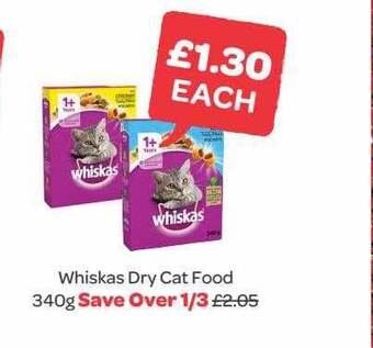 Spar Whiskas dry cat food offer