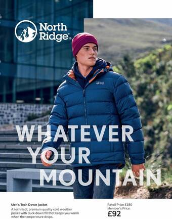 GO Outdoors North ridge men's tech down jacket offer