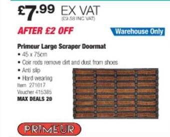 Costco Primeur large scraper doormat offer