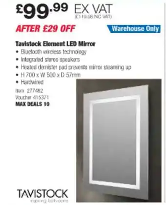 Costco Tavistock element led mirror offer