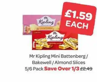 Spar Mr kipling mini battenberg bakewell almond slices offer