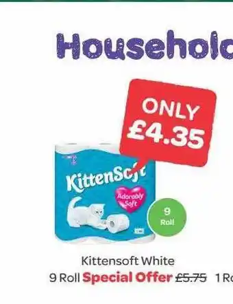 Spar Kittensoft white 9 roll offer