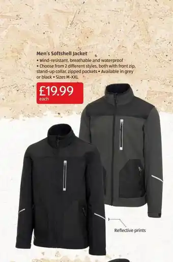Aldi Men's softshell jacket offer