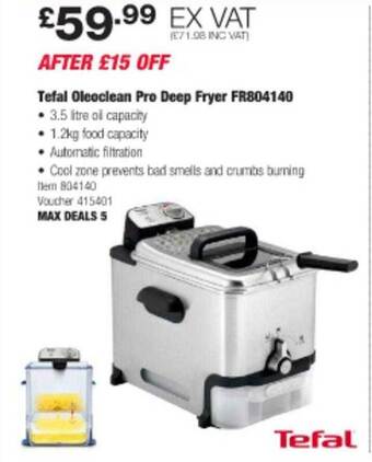 Costco Tefal oleoclean pro deep fryer fr804140 offer