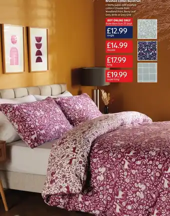 Aldi Brushed Cotton Duvet Set King offer