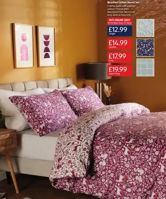 Aldi Brushed Cotton Duvet Set Super King offer