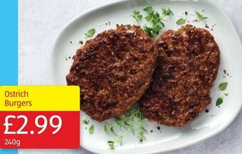 Aldi Ostrich Burgers 240g offer