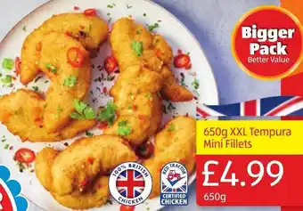 Aldi 650g XXL Tempura Mini Fillets 650g offer