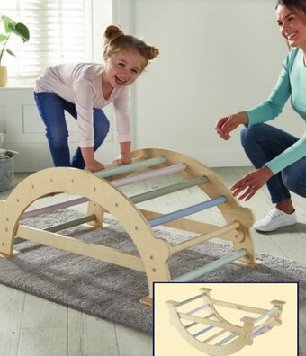 Aldi Wooden Rainbow Climbing Set offer