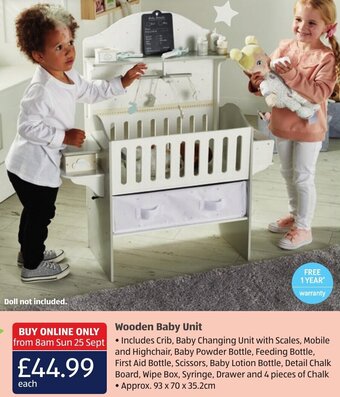 Aldi Wooden Baby Unit offer