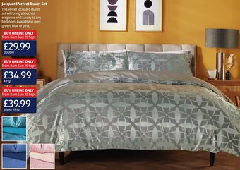Aldi Jacquard Velvet Duvet Set Double offer