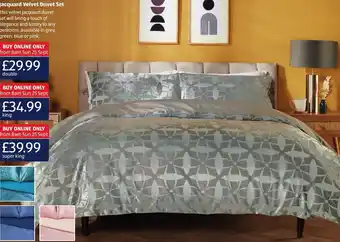 Aldi Jacquard Velvet Duvet Set King offer