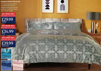 Aldi Jacquard Velvet Duvet Set Super King offer