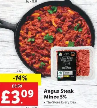 Lidl Angus Steak Mince 5% 454g offer