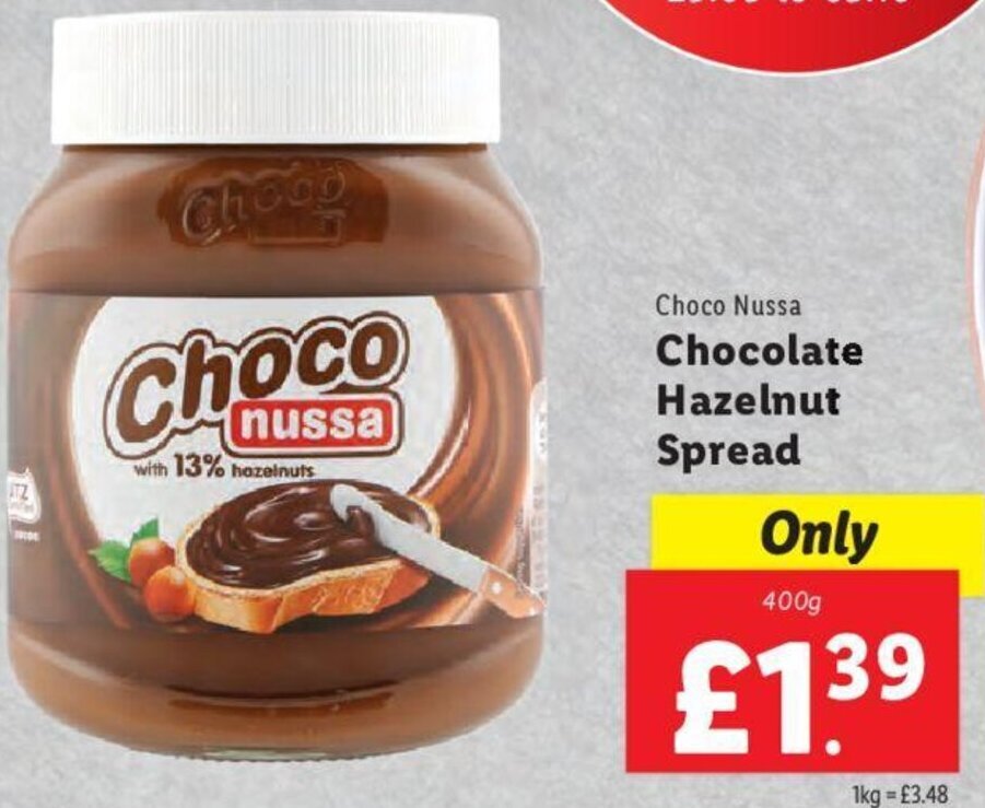 Chocolate Hazelnut Spread 400g offer at Lidl