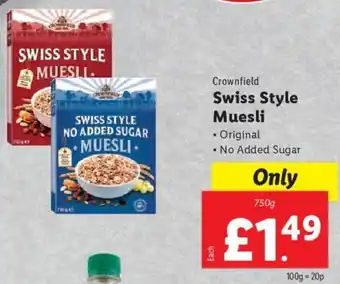 Lidl Swiss Style Muesli 750g offer
