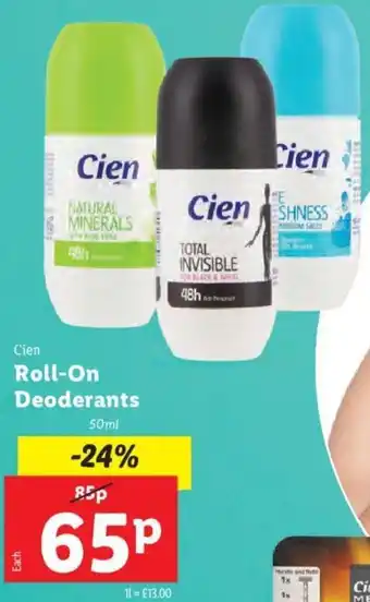 Lidl Roll-On Deoderants 50ml offer