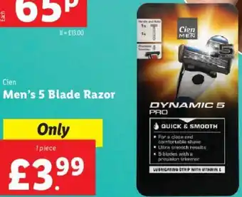 Lidl Men's 5 Blade Razor 1 Piece offer