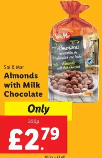 Lidl Almonds With Milk Chocolate 200g offer