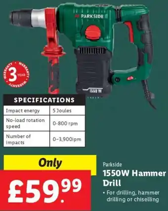 Lidl 1550W Hammer Drill offer