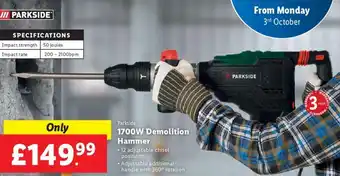 Lidl 1700W Demolition Hammer offer