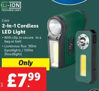Lidl 2-In-1 Cordless LED Light offer