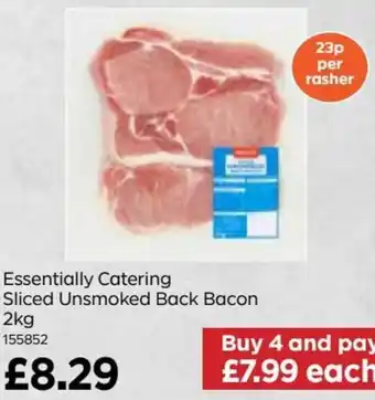 Bestway Sliced Unsmoked Back Bacon 2Kg 155852 offer