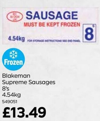 Bestway Blakeman Supreme Sausages 8's 4.54kg offer