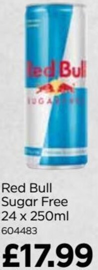 Bestway Red Bull Sugar Free 24 x 250ml offer