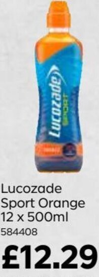Bestway Lucozade Sport Orange 12 x 500ml offer
